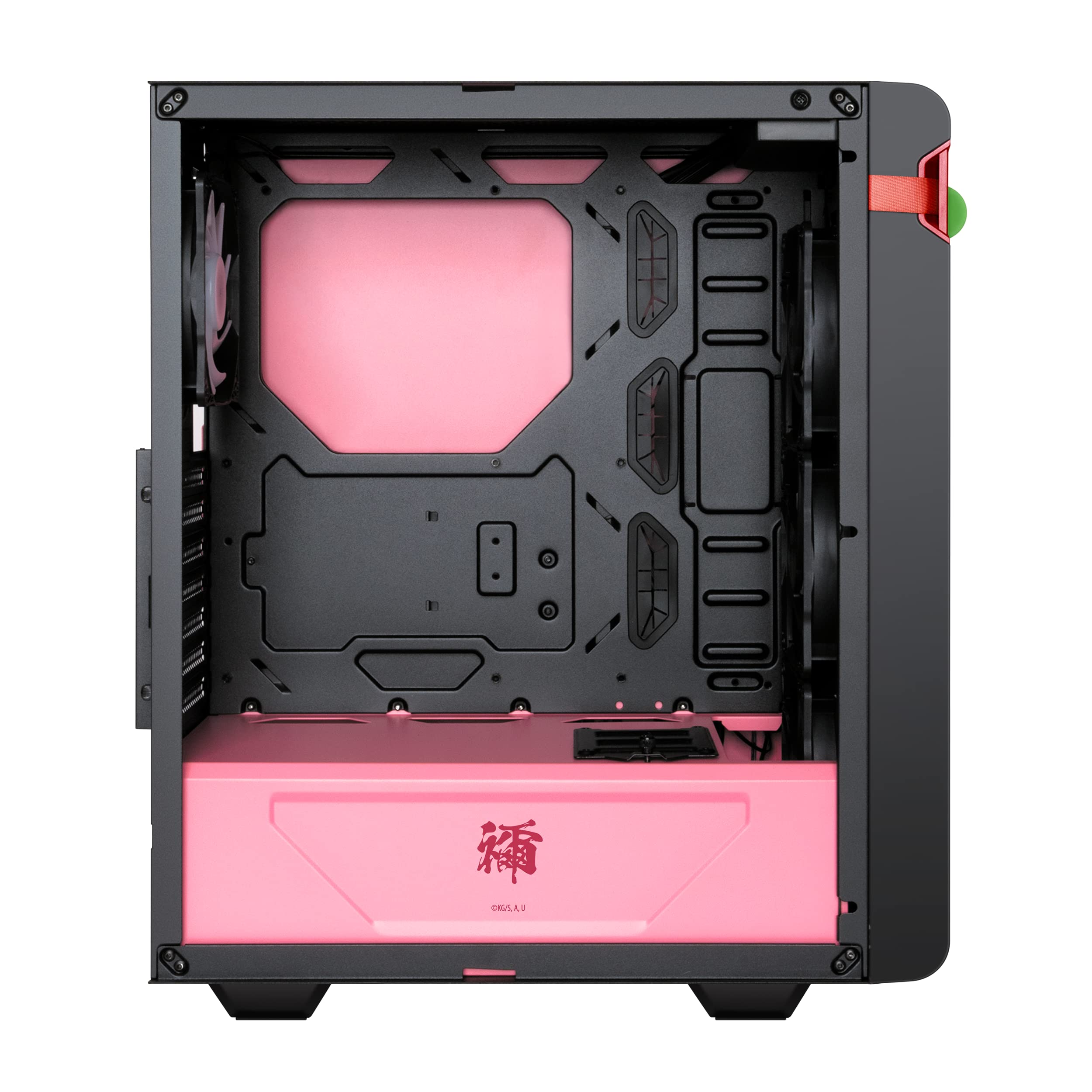 ASUS TUF GT301 NEZUKO Mid-Tower Compact Case Demon Slayer Edition for ATX Motherboards with Honeycomb Front Panel,120mmAura Addressable RBG Fans,Headphone Hanger, and 360mm Radiator Support, 2xUSB 3.2