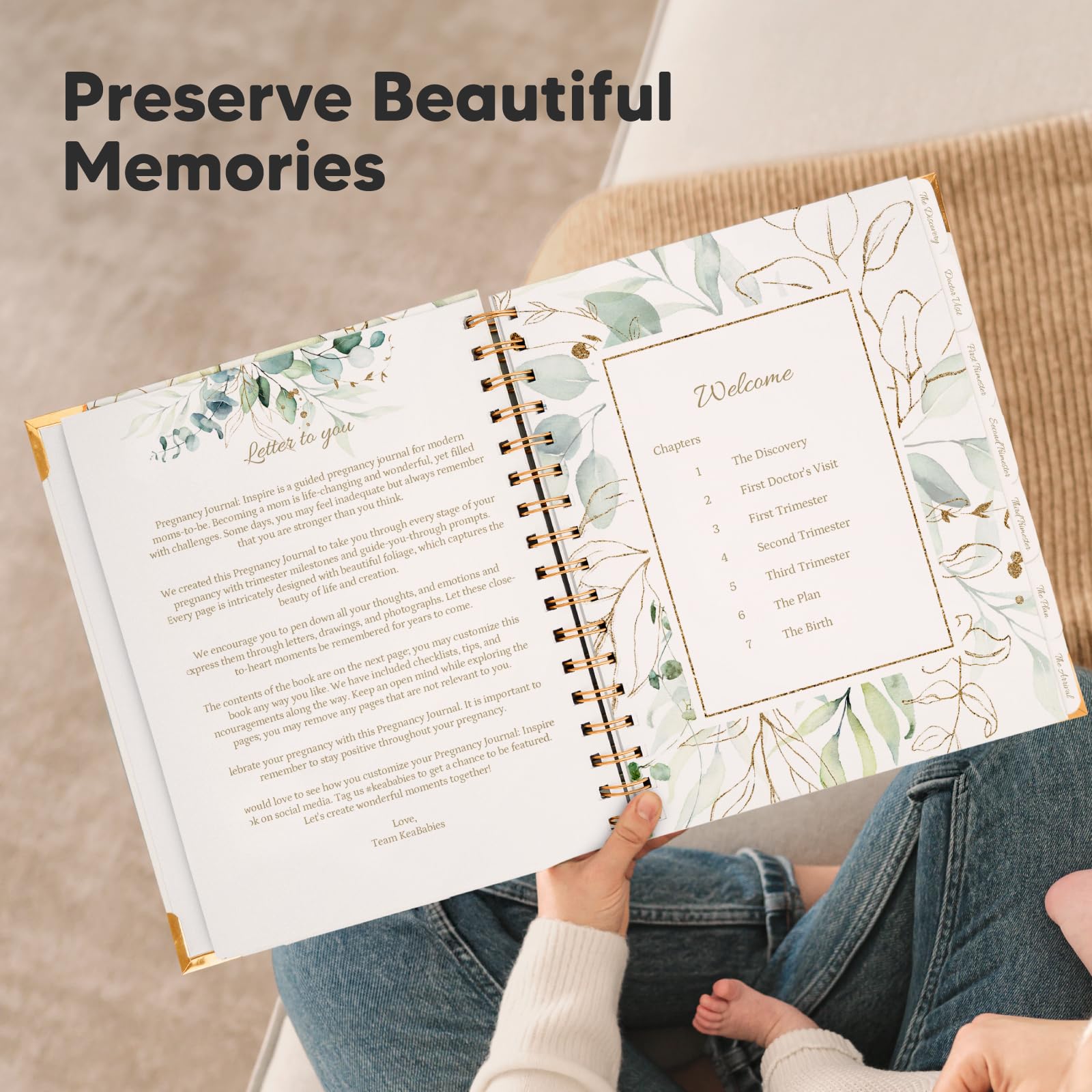 Pregnancy Journal Memory Book - 90 Pages Hardcover Pregnancy Book, Pregnancy Planner, Pregnancy Journals for First Time Moms, Baby Memory Book, Mom Book Diary, Ultrasound Baby Book Memory (Alpine)