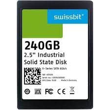 swissbit sfsa240gq2ak2ta-i-6b-21b-std, solid state drive, industrial sata ssd 2.5", x-75 p, 240 gb, 3d tlc flash, 40c to +85c