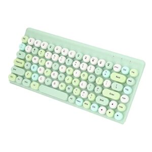 Wireless Keyboard Mouse Combo, Cute Mixed Colors 2.4G 1200 DPI 86 Keys Retro Round Concave Keycaps Tilt Panel Wireless Gaming Keyboard Mouse Combo, for Laptop Desktop MacBook MAC Windows(Green)