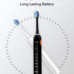 MySmile Electric Toothbrush for Adults, Rechargeable Sonic Electronic Toothbrush with 12 Brush Heads and Travel Case