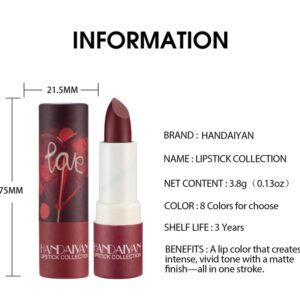 AKARY Matte Nude Lipstick, Bold & Intense Nudes Paper Tube Lipsticks Smooth Velvety Lip Gloss, Long Lasting Lip Stick Non-Stick Cup Not Fade Nude Lip Stick, Senior Matte Lip Makeup Gifts for Women and Girls