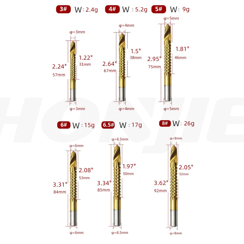 Tsnamay 3-8mm Titanium HSS Drill & Saw Bit Set Cutting Carpenter Wood Metal 6 pcs