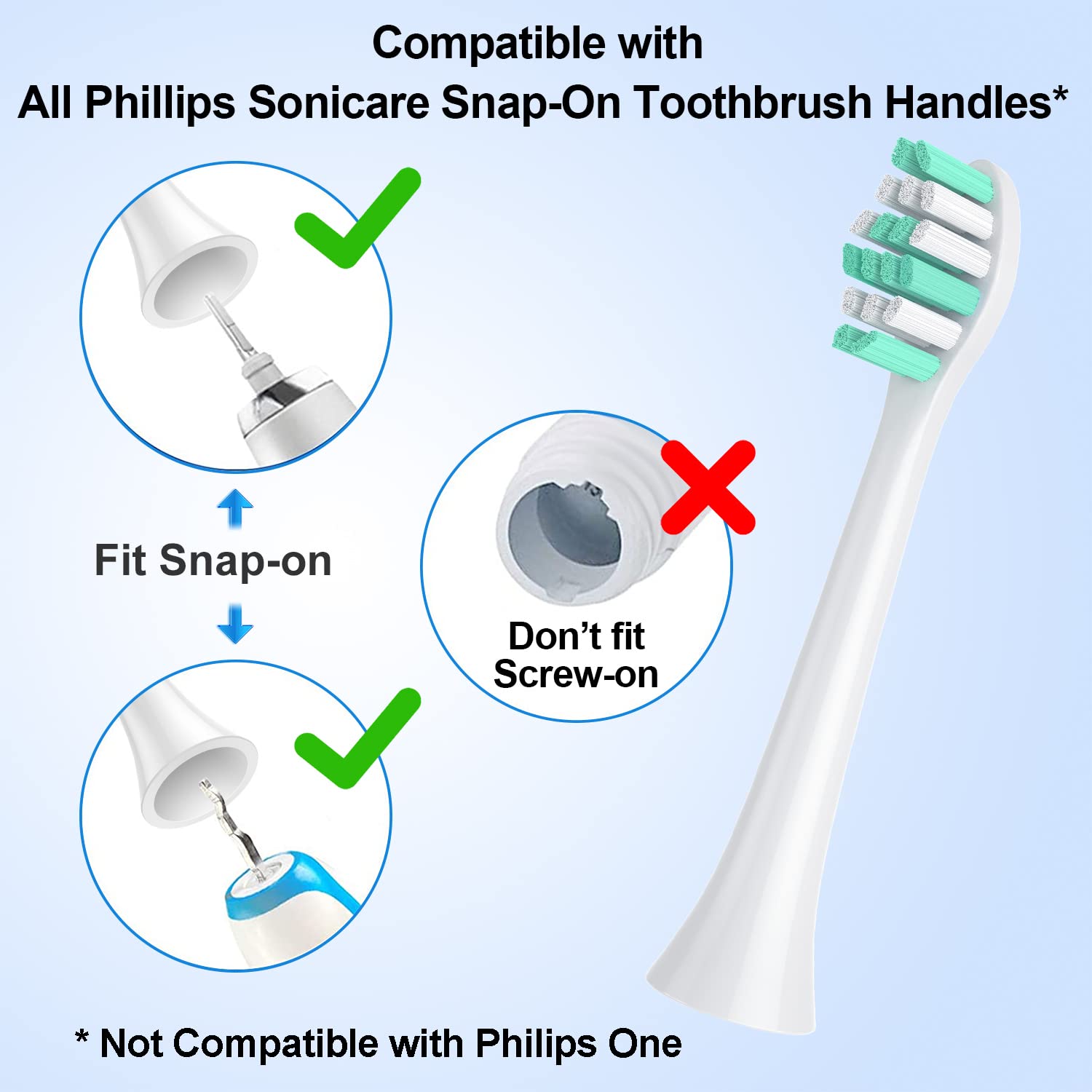 MRYUESG Replacement Heads Compatible with Philips Sonicare 10 Pack, 5 White + 5 Black, MRYUESG Electric Tooth-Brush Head for Phillips