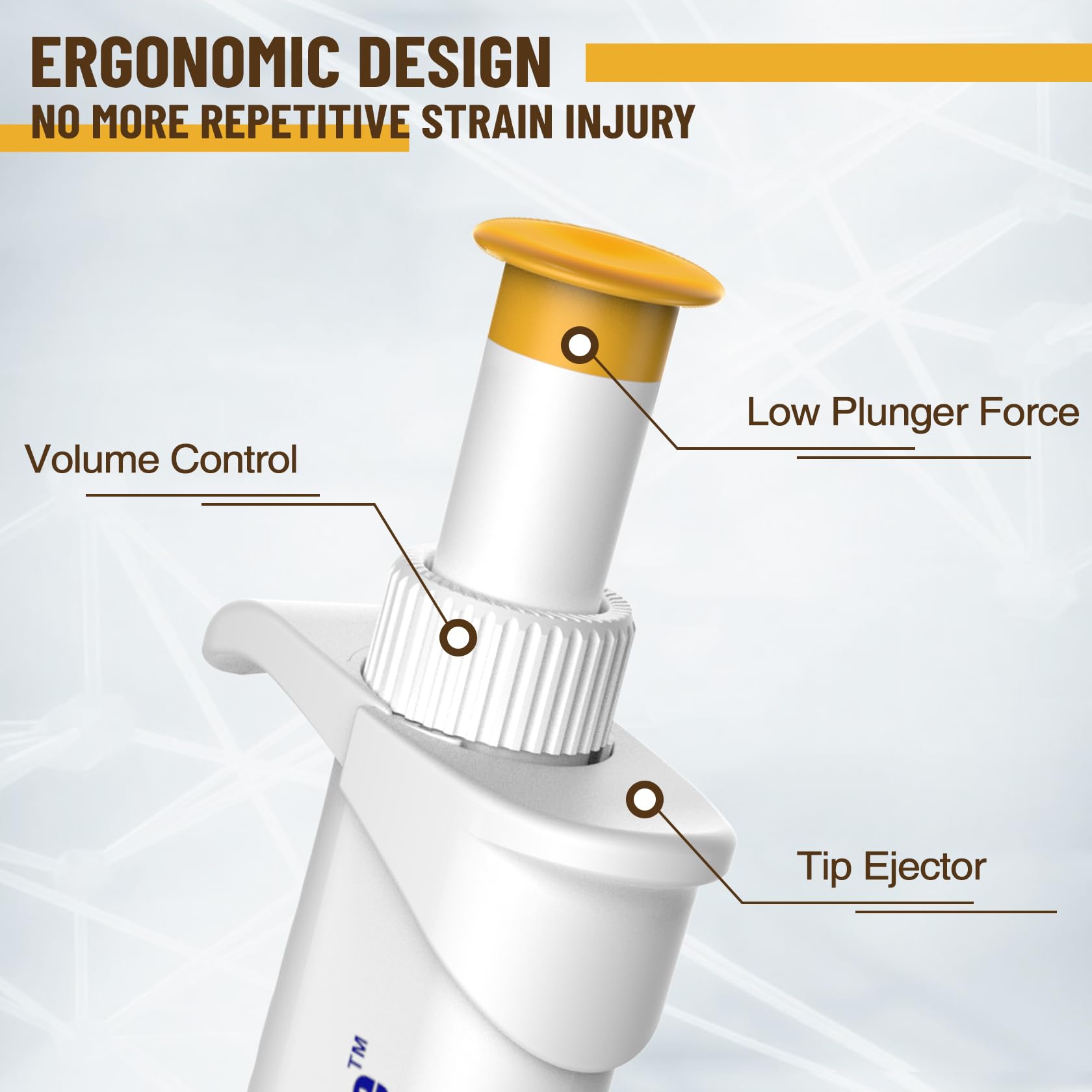 4E's USA Pipette - 0.1-2.0μl Micropipette, Adjustable Volume Pipette with Autoclavable Lower Portion, Universal Tip Cone Single Channel Pipettes, Laboratory ISO 8655 Calibrated Pipettor