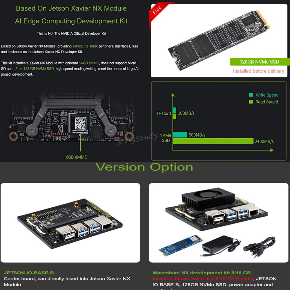 Alternative Solution for Jetson Xavier NX Developer Kit Directly Insert into Jetson Xavier NX Module Carrier Board Only @XYGStudy (Jetson-IO-Base-B)