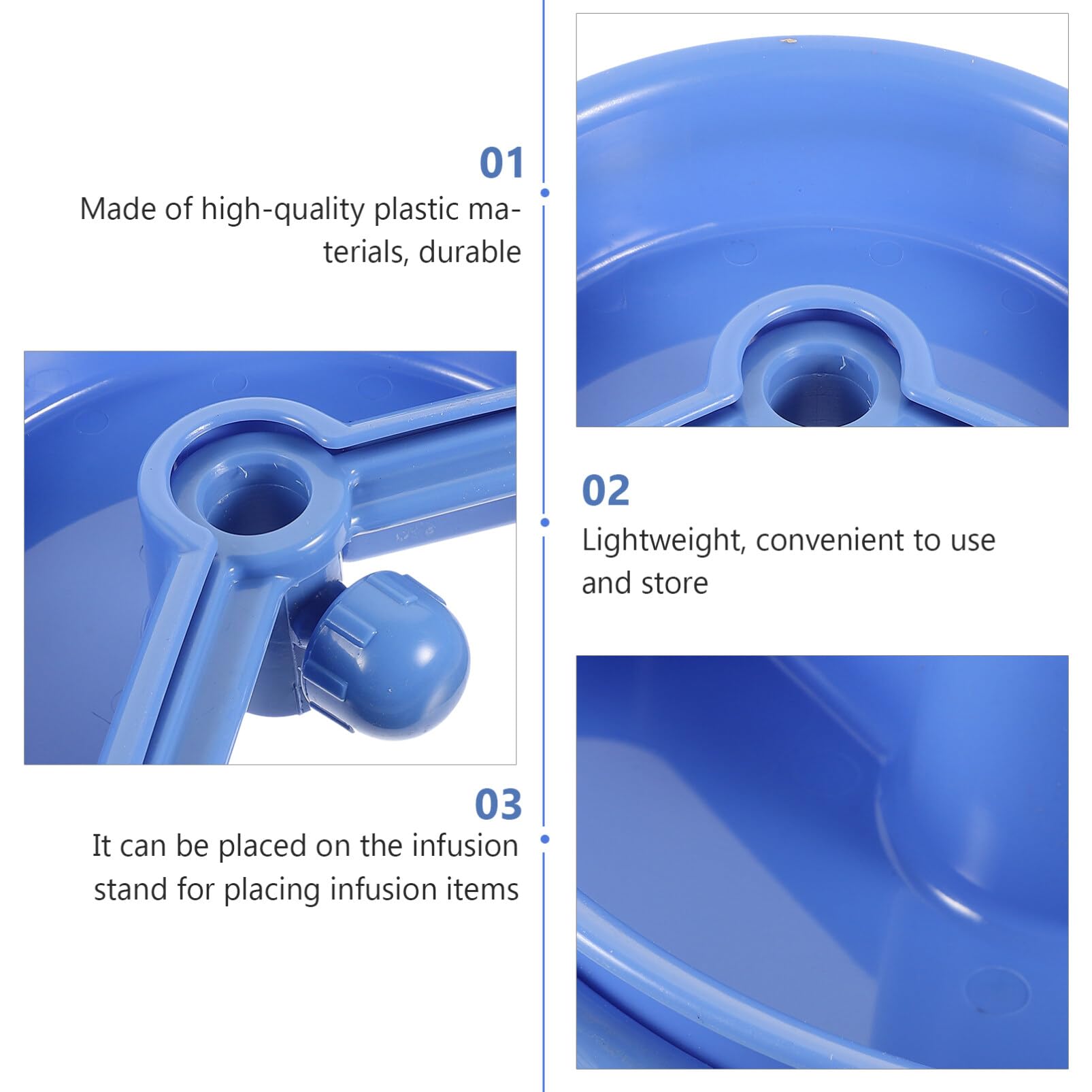 Cabilock Infusion Support Dining Tray Plastic Tray Hospital Supply Storage Tray for Perfusion Support Infusion Support Accessory Plastic Infusion Tray Detachable Drip Stand Plate