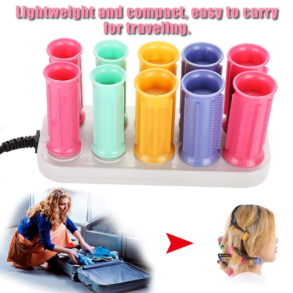 Travel Hot Rollers, Hot Rollers For Medium Hair Professional Electric Heated Roller Curling Roll Hair Tube Hair Styling Tool Compact Electric Hair Rollers