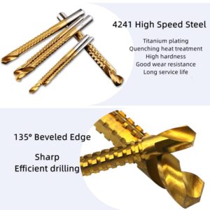 Tsnamay 3-8mm Titanium HSS Drill & Saw Bit Set Cutting Carpenter Wood Metal 6 pcs