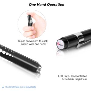 Opoway Nurse Penlight with Pupil Gauge Medical Pen Light for Nurses Doctors with Batteries Included 2ct. Black and Silver