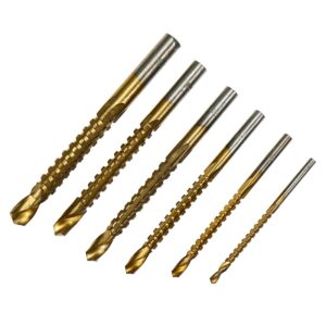 Tsnamay 3-8mm Titanium HSS Drill & Saw Bit Set Cutting Carpenter Wood Metal 6 pcs