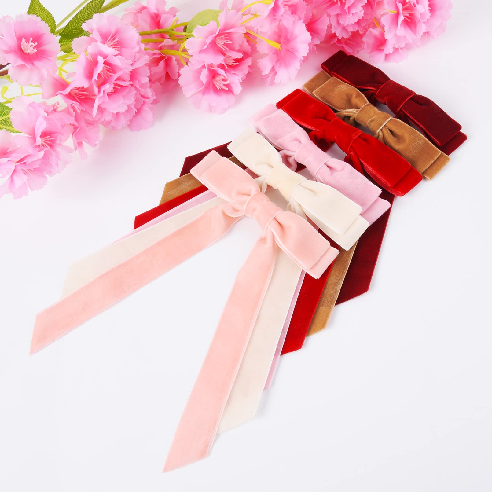 10PCS Velvet Bows Hair Clip Ribbon Accessories Ponytail Holder Hair Bow for Women Girls Toddlers Teens Kids