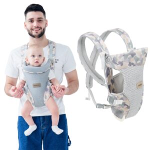 IULONEE Baby Carrier, Embrace Cozy 4-in-1 Infant Carrier & Baby Walker, Handheld Kids Toddler Walking Harness Helper Assistant Protective Belt Child Activity Walker(Grey + Grey)