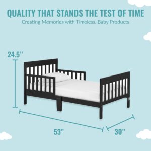 Dream On Me Finn Toddler Bed in Black, Greenguard Gold and JPMA Certified, Non-Toxic Finish, Made of Sustainable New Zealand Pinewood, Wooden Nursery Furniture