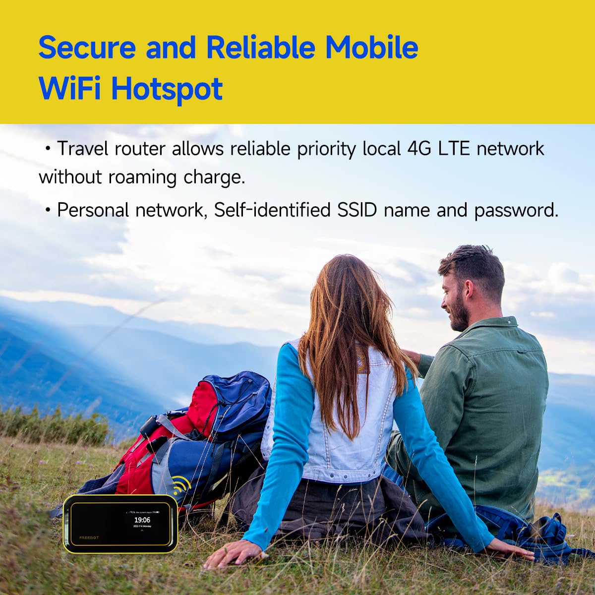 Portable WiFi Hotspot for Travel Mobile Wi-Fi Router Worldwide High Speed Wi-Fi No SIM Card Needed, Local and International Router (3GB US Data, Valid for 30 Days)