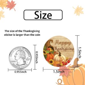 Heyfibro 500 Pcs Thanksgiving Stickers, 1.5" Harvest Pumpkin Round Label Stickers for Kids, Funny Fall Sticker Roll for Sealing, Packing & Parties