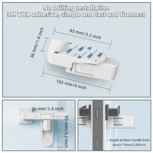 Childproof Door Lever Lock AOSITE 4 Pack Door Handle Lock 3M Adhesive Baby Safety Door Lever Locks for Toddlers Child Safety Locks for Doors Prevent Toddlers from Opening Doors No Tools Need or Drill