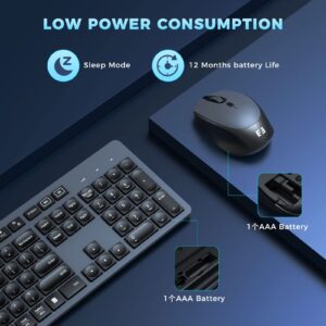 USB C Keyboard Mouse for MacBook, 2 in 1 Jiggler Mouse Mover, Full Size Wireless Keyboard Mouse Combo for MacBook Pro/MacBook Air/iMac/Windows Laptop Computer