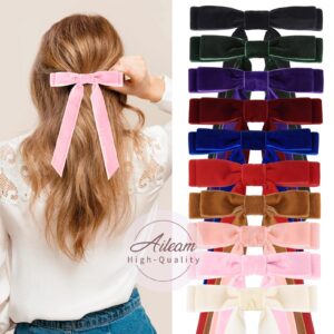 10PCS Velvet Bows Hair Clip Ribbon Accessories Ponytail Holder Hair Bow for Women Girls Toddlers Teens Kids