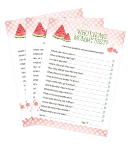 watermelon baby shower game who knows mommy best (24-count)