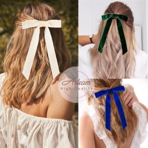 10PCS Velvet Bows Hair Clip Ribbon Accessories Ponytail Holder Hair Bow for Women Girls Toddlers Teens Kids