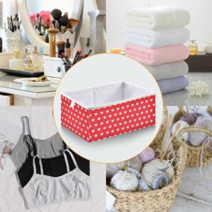 Emelivor Valentines Day Red Hearts Cube Storage Bin Foldable Storage Cubes Waterproof Toy Basket for Cube Organizer Bins for Toys Closet Kids Nursery Boys Girls Clothes Book - 11.02x11.02x11.02 IN