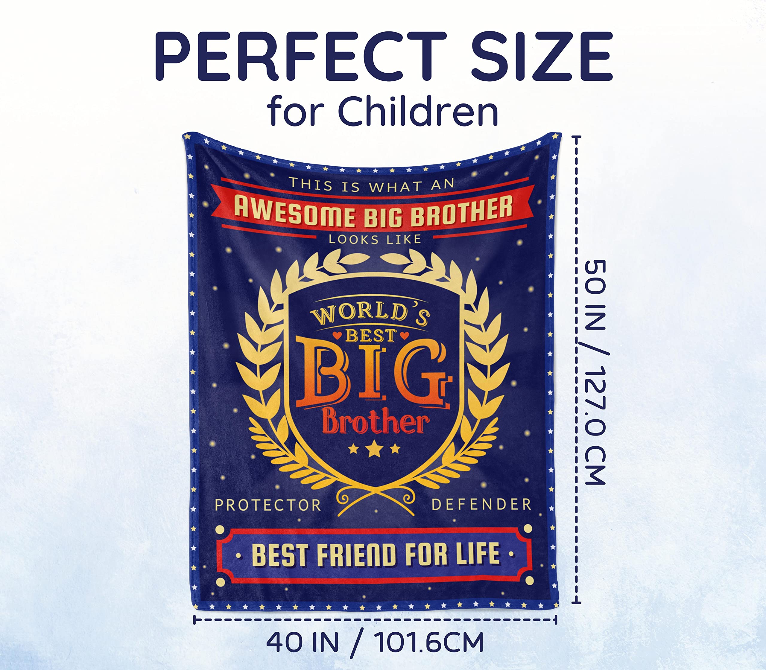 InnoBeta Big Brother Gifts Blanket for Boys, Toddlers on Birthday, Christmas - World's Best Big Brother Flannel Blanket, 40"x 50"