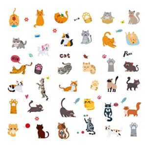 24 Sheets Cat Temporary Tattoos, Birthday Decorations Cat Party Favors