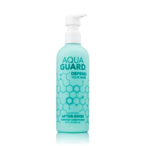 aquaguard everyday conditioner for pool moms and swimmers - smoothes, softens & protects hair - paraben and gluten free, vegan, color safe, leaping bunny certified (9.5 oz)