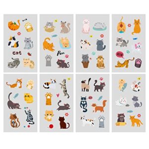 24 Sheets Cat Temporary Tattoos, Birthday Decorations Cat Party Favors