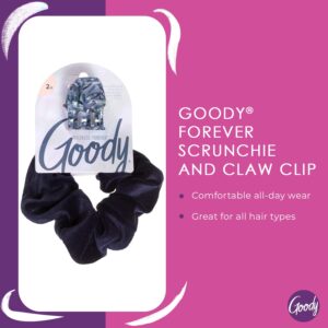 Goody Forever Scrunchie & Claw Clip Bundle - 2 Count, Winter Solstice Collection - Pain-Free Hair Accessories for Men, Women, Boys & Girls - Style With Ease & Keep Your Hair Secured, All Day Comfort