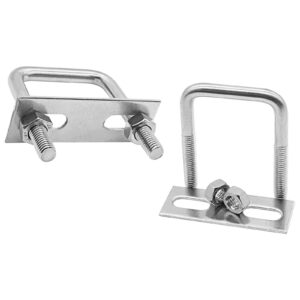 BokWin 2PCS M8x40x65mm Stainless Steel Square U-Bolt Tie Down U Bolt with Frame Plate and Nuts for Sailboat Trailer Automobiles Trailer Industrial Parts