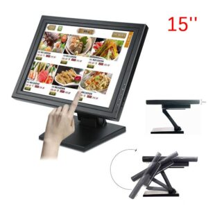 YIYIBYUS 15" Touchscreen Monitor, LED Touch Screen Display LED Monitor 1024x768 Resolution VGA for PC/POS Cashier Retail Restaurant Bar Coffee Store Menu Order Point of Sale