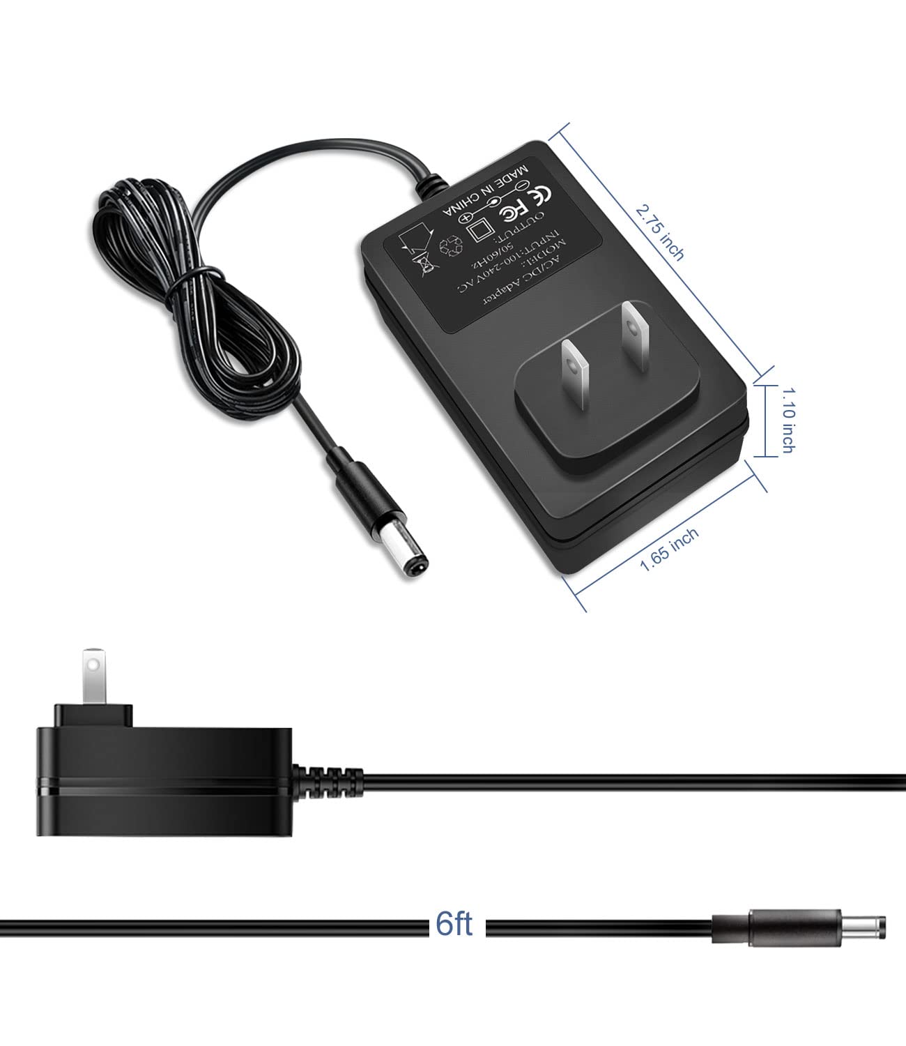 Lantisri 12V Power Adapter Compatible with Etekcity Mynt LiBa, Naipo MaxKare, Gideon, Snailax, Hromec, Shiatsu Back Neck Massager Pillow Charger EM-SH7, M2340, SNMP-0318 AC DC Power Supply Charger