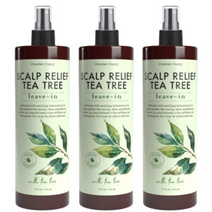 pharm to table scalp relief tea tree leave-in conditioner, relieve itchy, dry scalp, detangles hair, 240ml/8 fl oz, 3-pack