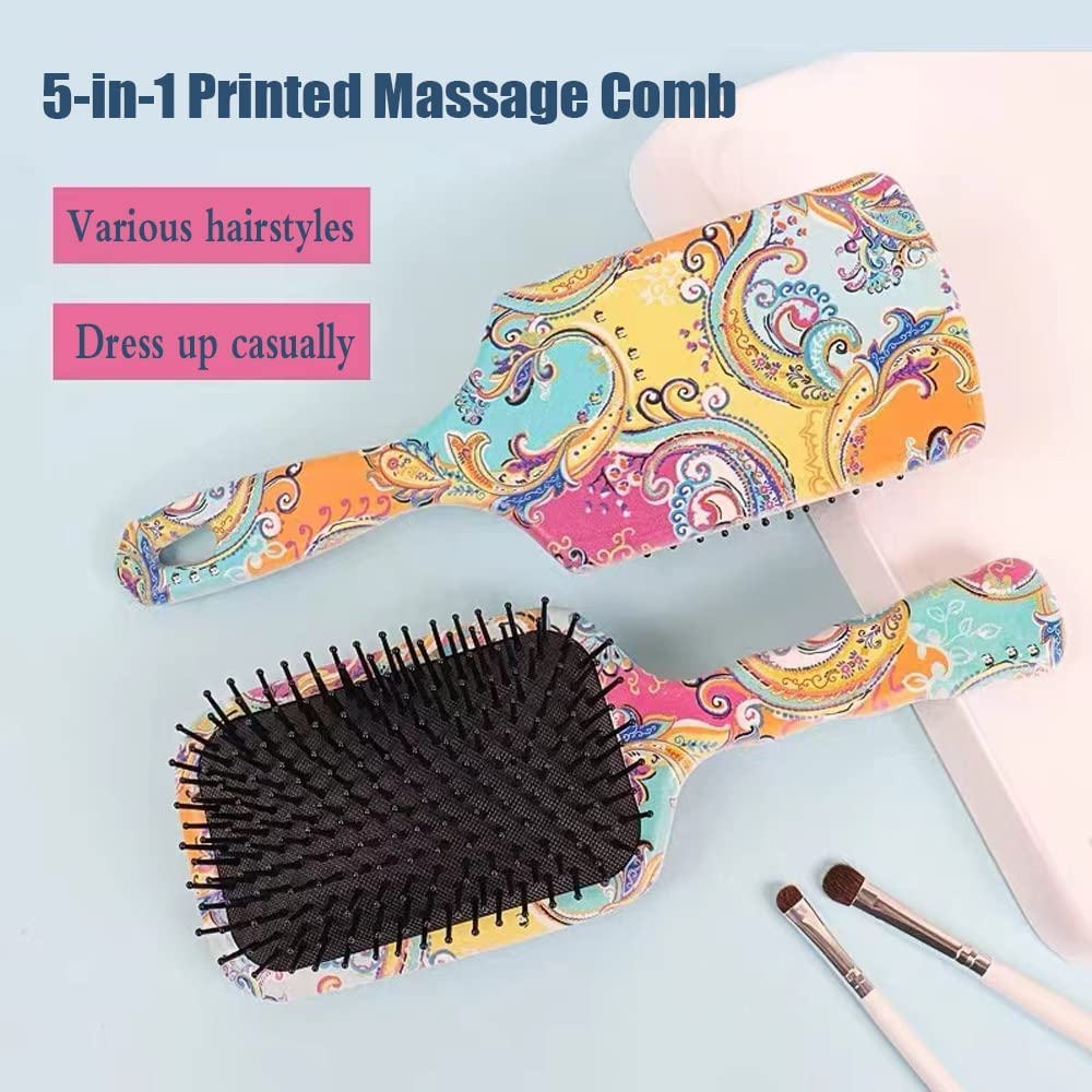 Camo Hair Brush,Anti Static & Frizz Air Cushion Massage combs for kids&Adults,Five different combs&Hair Brush For All Hair Types,Can Softens And Improves Hair Texture