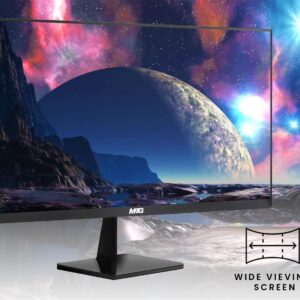 MTG 22 inch 1080p LED Desktop Laptop Monitor - Full HD, 75Hz, 3ms, VESA Mountable, HDMI, VGA, Bezel Less and Ultra-Light Sleek Thin Design, for Home and Office