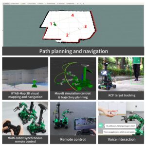 Yahboom X3 Plus Adults Robot with Jetson Nano 4GB SUB Switchable Dual Cameras Visual Grab Robot Arm Mecanum Wheel Omnidirectional Robot