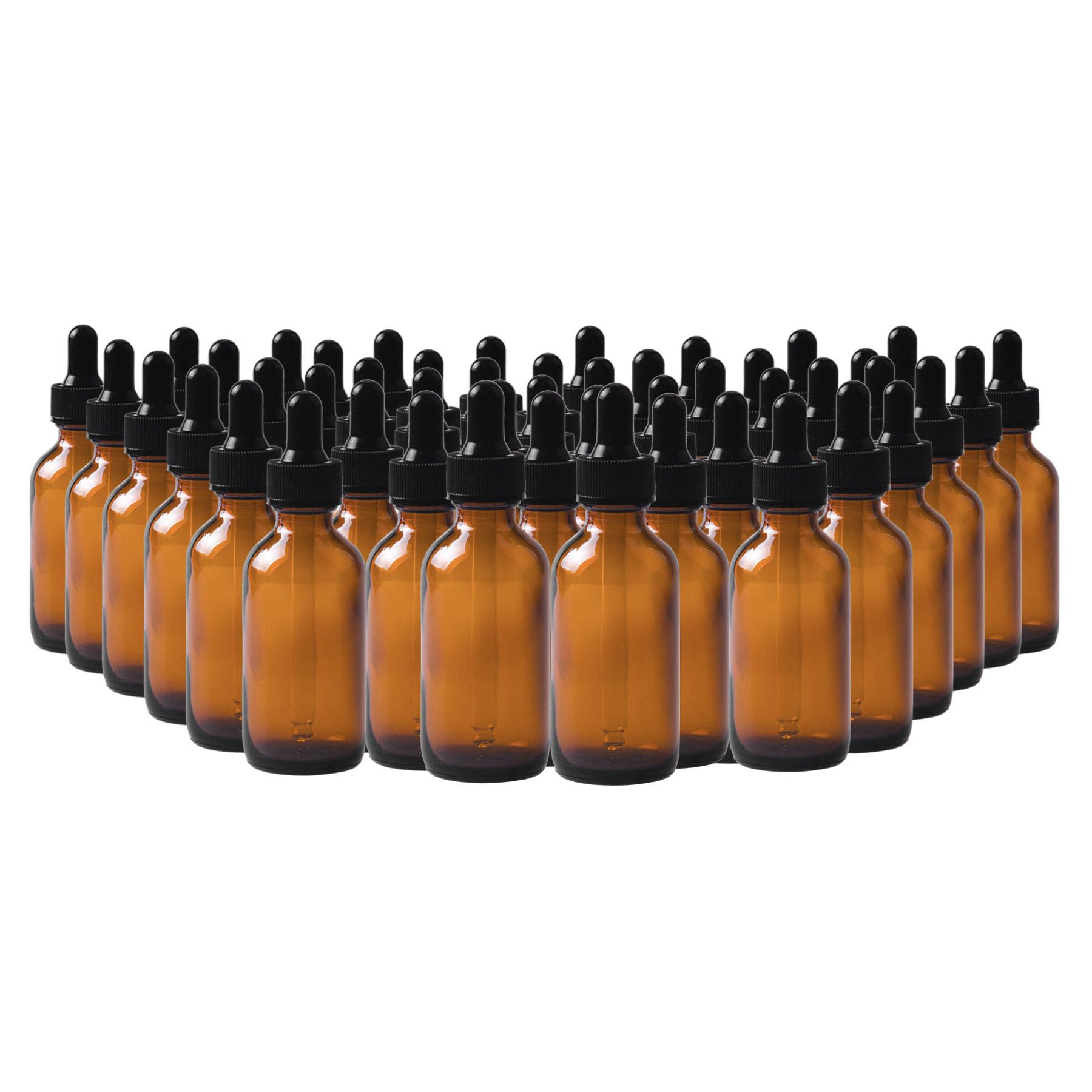 Easeen 48 Pack 2oz Amber Glass Dropper Bottles, Eye Dropper Bottles with Glass Droppers for Essential Oils, Perfumes