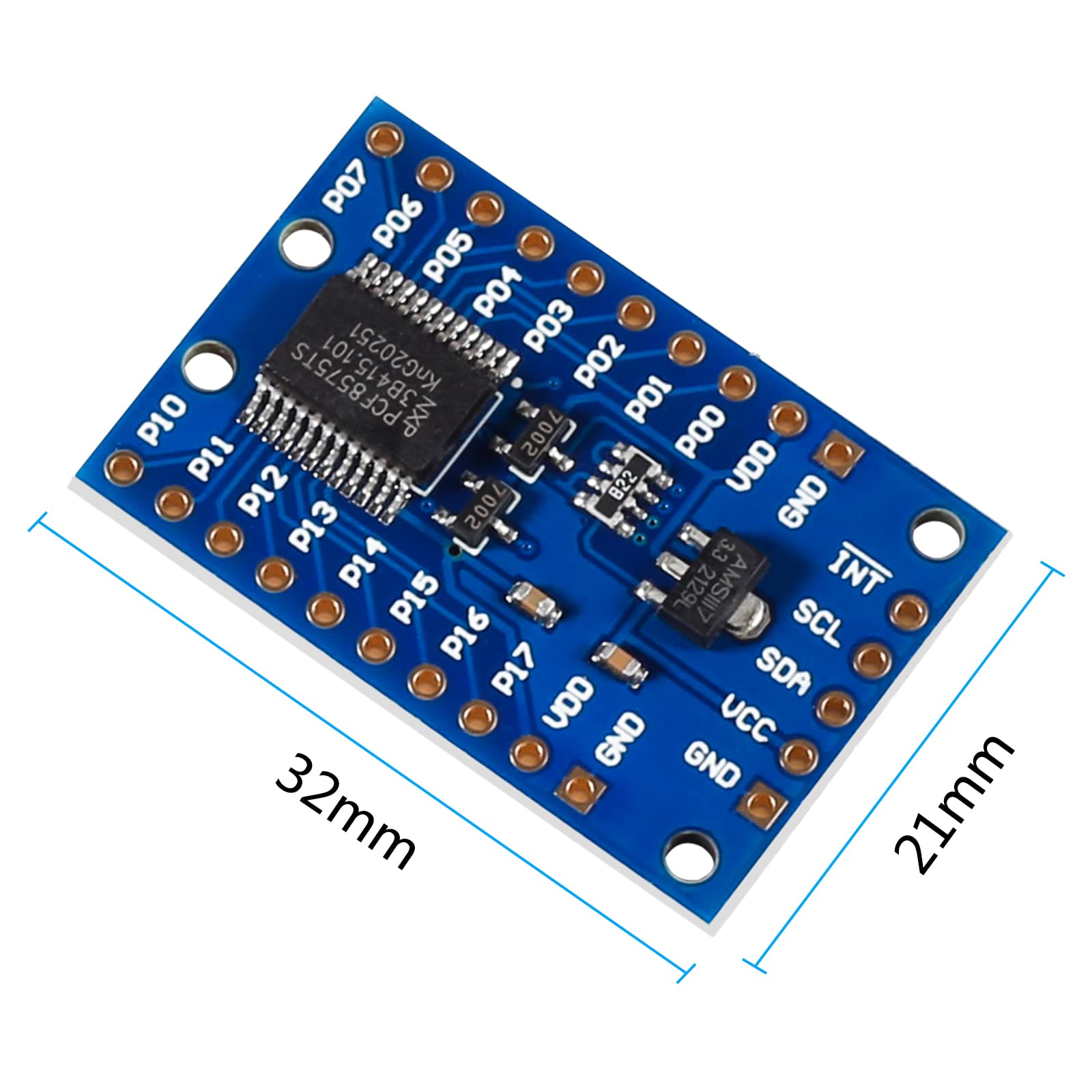 AITIAO 5Pcs PCF8575 IO Expander Board I2C to 16 IO IIC I2C I/O Extension Shield Module DC 2.5-5.5V I2C Communication Control 16 IO Ports