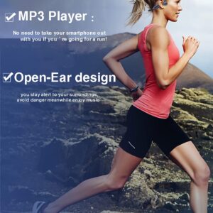 Bone Conduction Headphones Waterproof Headphones for Swimming - Bluetooth MP3 Player Wireless IPX8 Sport Earphones Open Ear 16GB with Mic Noise Cancelling for Running Diving Underwater Gym Spa