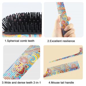 Camo Hair Brush,Anti Static & Frizz Air Cushion Massage combs for kids&Adults,Five different combs&Hair Brush For All Hair Types,Can Softens And Improves Hair Texture