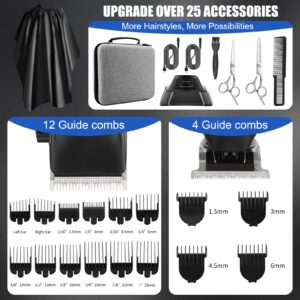 Zesuti Professional Hair Clippers & Trimmer Set for Man with Charging Base,Cordless 4 Adjustable Speeds Hair Clipper,Barber Supplies Clippers for Hair Cutting Mens T-Blade Trimmer Haircut Kit,Black…