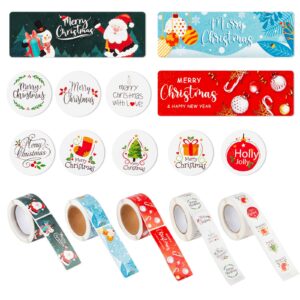 1360 pcs christmas stickers roll for envelopes and gifts merry christmas ornament stickers for kids holiday stickers for christmas cards present boxes party favors