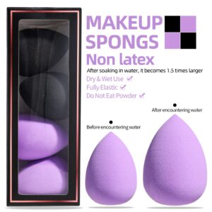 BS-MALL Makeup Brushes Premium Synthetic Foundation Powder Concealers Eye Shadows Makeup 18 Pcs Brush Set with 4 Pcs Makeup sponge Set