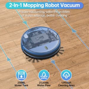 ZCWA Robot Vacuum and Mop Combo, 2 in 1 Mopping Robotic Vacuum with WiFi/App/Alexa, Robotic Vacuum Cleaner, Schedule Settings, Self-Charging, Ideal for Hard Floor, Pet Hair and Carpet