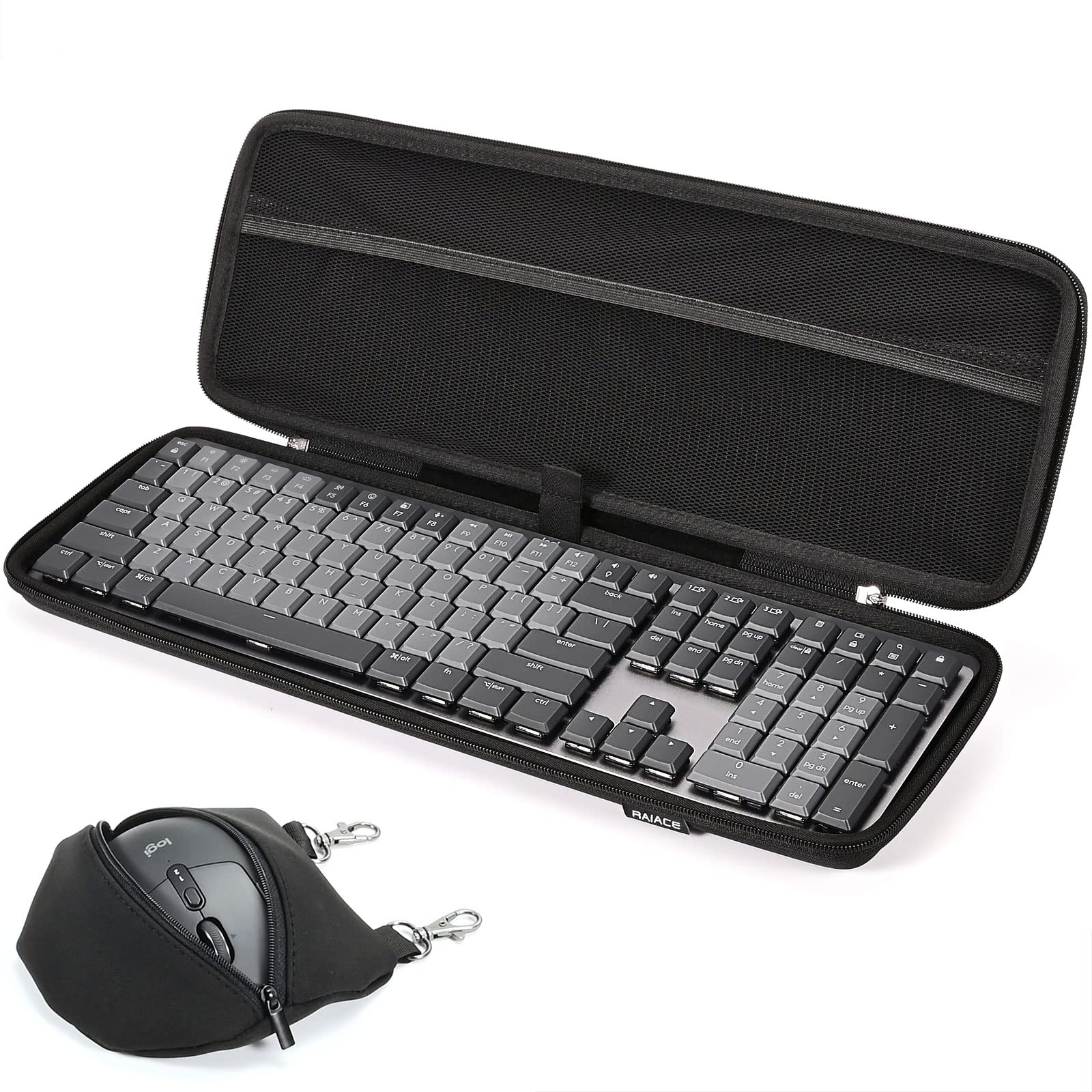 RAIACE Hard Storage Case Compatible with Logitech MX Mechanical Wireless Illuminated Performance Keyboard. (Case Only) - Black