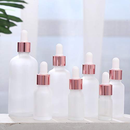 Travel Essential Oil Dropper Bottle - Transparent Frosting Glass Bottle Rubber Essence Cosmetics Dropper Bottles Portable Tincture Bottles With Dropper Empty Bottle Dropper (0.5oz/15ml 6 Pack)