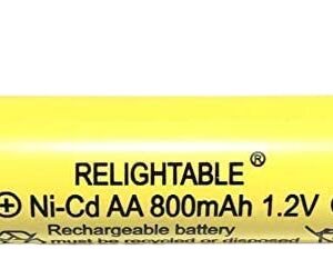 RELIGHTABLE AA Size NiCd AA 800mAh 1.2V Rechargeable Batteries for Solar Lamp Solar Light (6-PCS AA 800mAh)