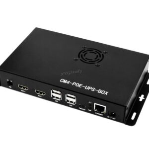 Mini-Computer PoE UPS Uninterruptible Power Supply Base Board Designed for Raspberry Pi Compute Module 4 with Gigabit Ethernet Dual HDMI Quad USB2.0 @XYGStudy (CM4-POE-UPS-BOX)